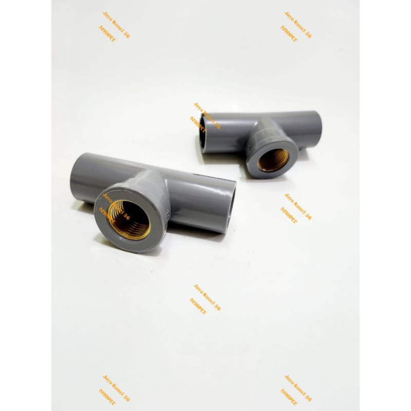 TEE Drat Dalam Kuningan 1/2" inch SANWEL - T Sambungan Kuningan 1/2