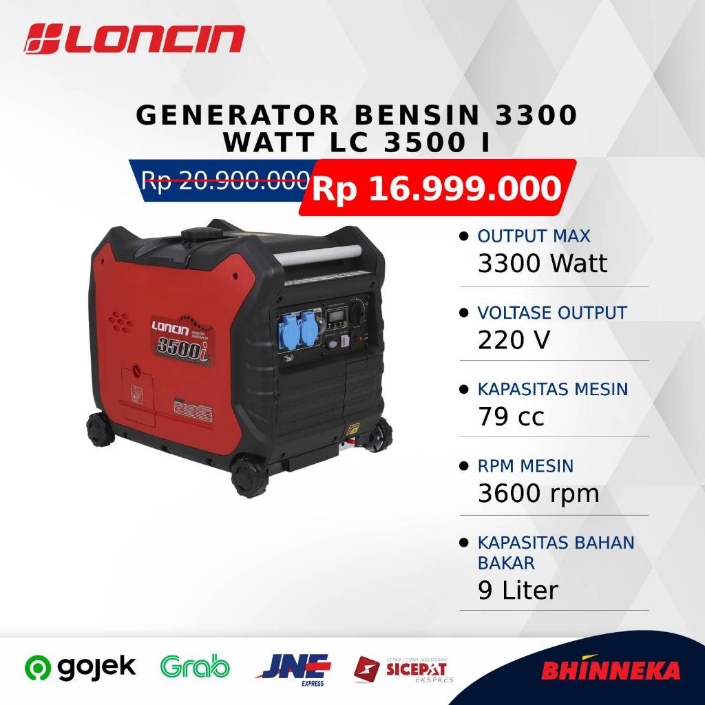 Loncin Generator Bensin 3300 Watt LC 3500 I