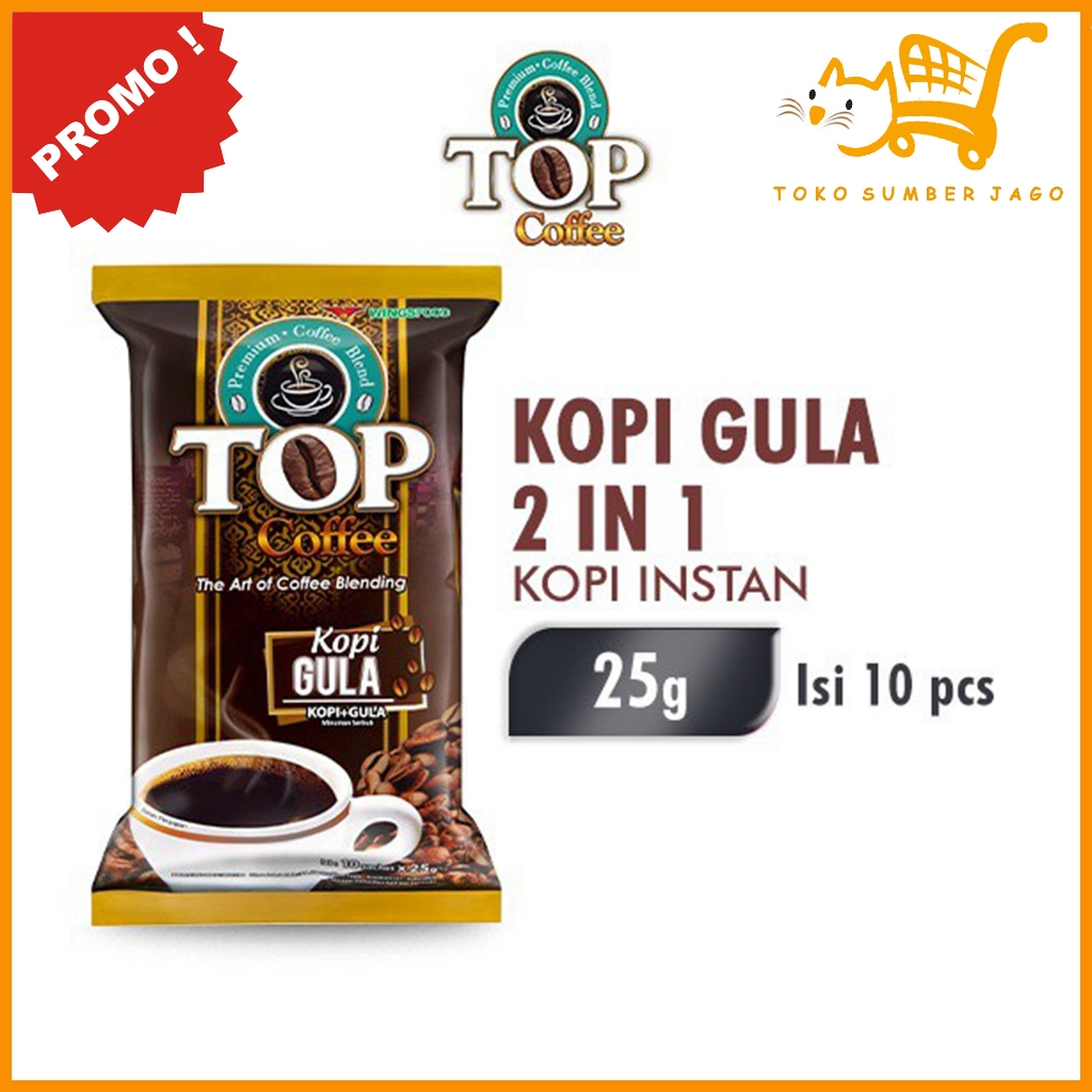 

Top Coffee Kopi Gula 2In1 Pack 10Sachet x 25gr