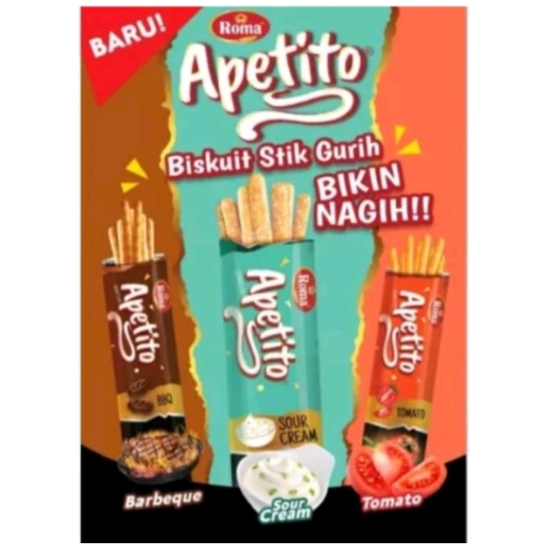 

1pcs apetito Roma satuan 18,5gr bbq sour cream pizza