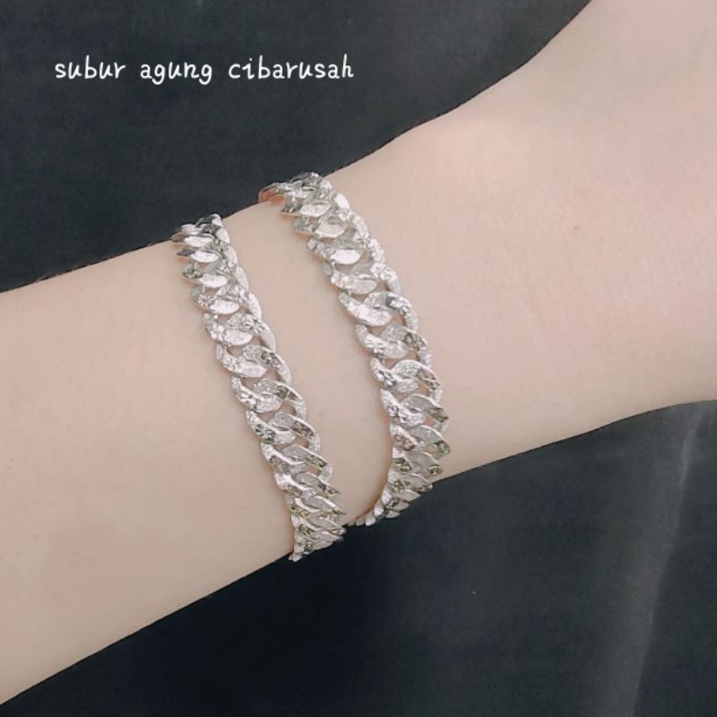 gelang mas putih sisik naga uk  14,15,16,17,18