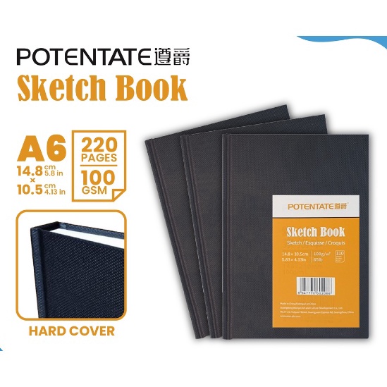

KODE X73A Buku Sketsa Potentate Hard Cover A6 Stitch Bound Sketchbook