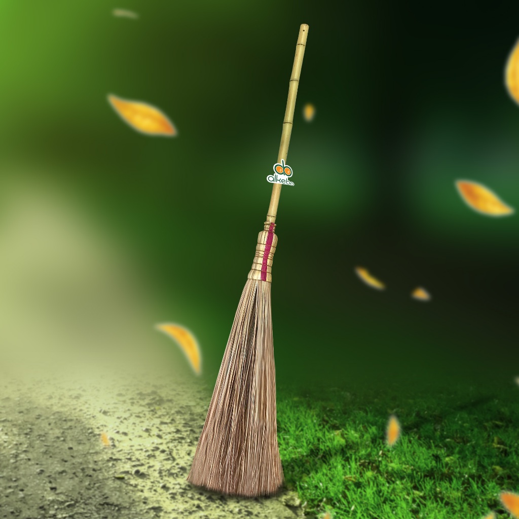 Sapu Lidi Kelapa Tangkai Bambu Ancoy Sapu LIdi Taman Halaman Outdoor