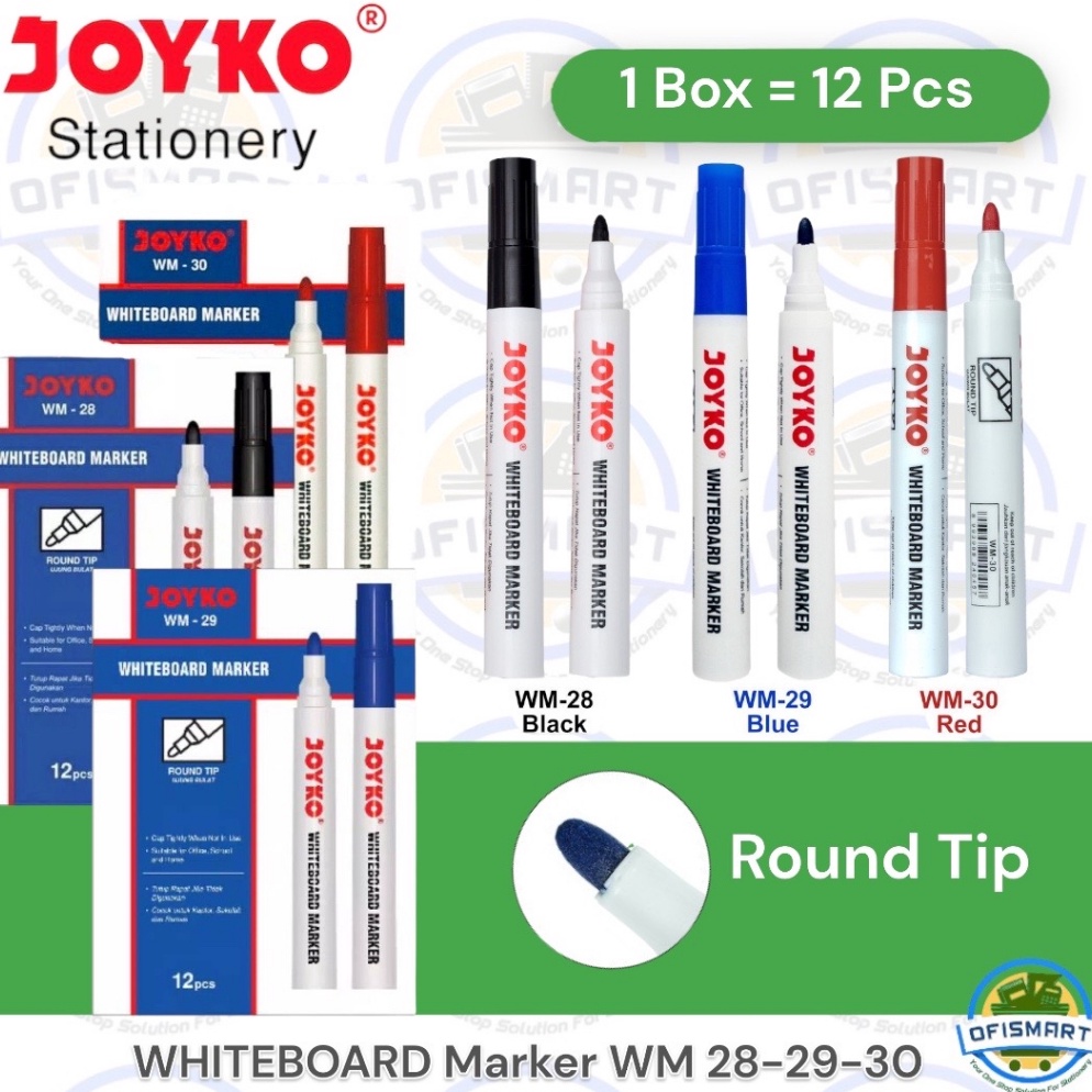 

KODE U78Z Joyko Whiteboard Marker WM Spidol Papan Tulis 1Box12PCs