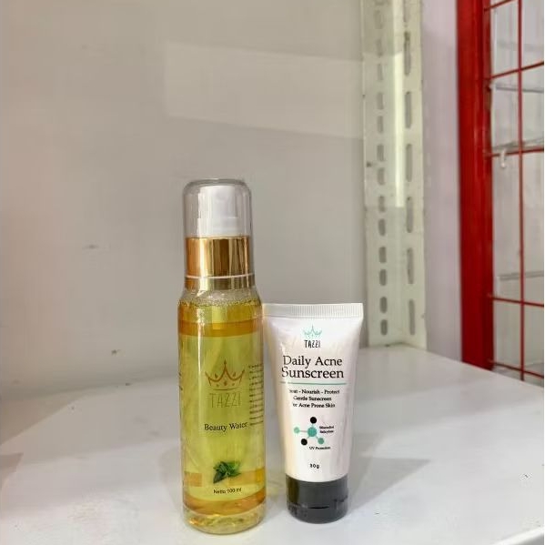 beauty water tazzi + Sunscreen acne tazzi
