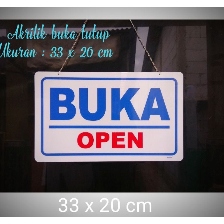 

KODE B39T Akrilik sign board buka tutup acrylic open closed
