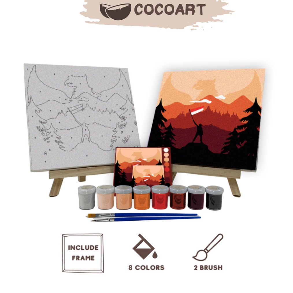 

KODE C6Q Paint By Number Dirgahayu Indonesia 2x2cm DIY Painting Kit Mewarnai Lukisan with Wooden Frame Numbers