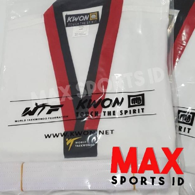 KODE X75S Dobok Kwon Club Line Seragam Taekwondo Kerah Poom