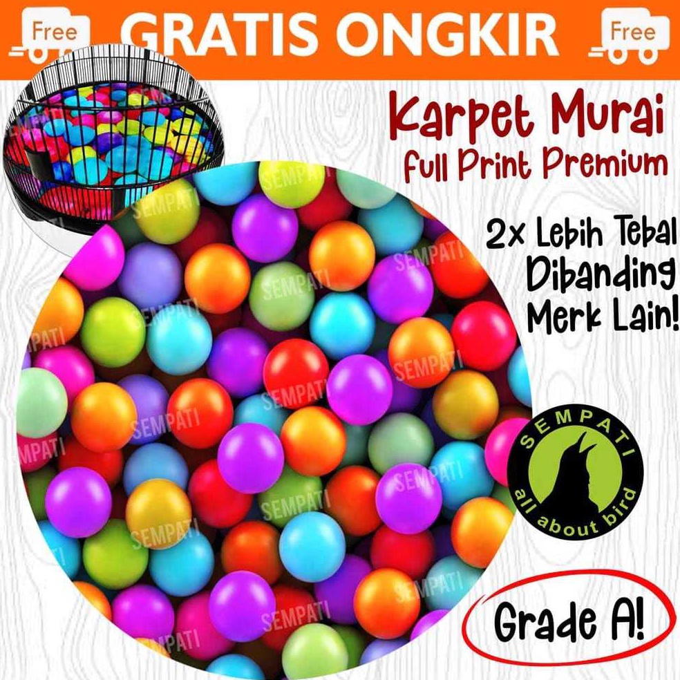 Top Produk KARPET SANGKAR MURAI NO 12  3 3DIMENSI MOTIF BOLA ALAS DASAR KANDANG BURUNG MURAI