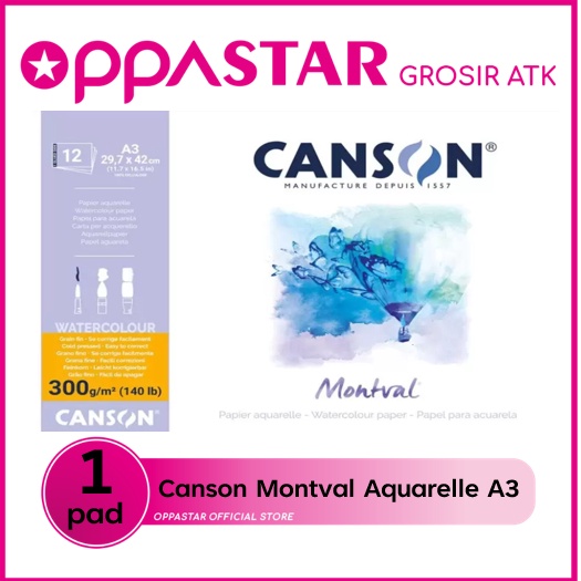 

KODE O12Q Canson Montval Aquarelle A3 3g 297x42 Kertas Gambar Watercolor 28732