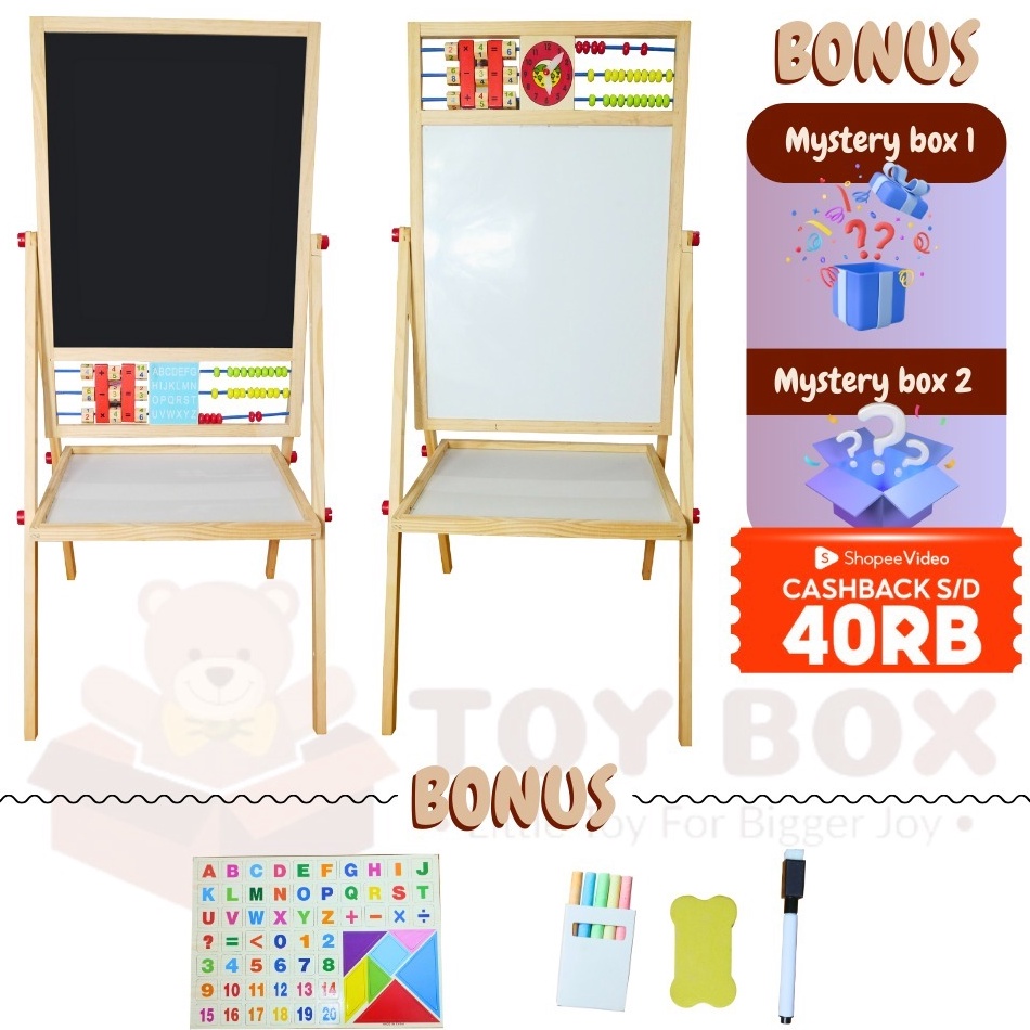 

KODE E34H Mainan Uk Large 2in1 Magnetic Education Board Black dan Whiteboard Papan Tulis Besar Belajar Menggambar Berhitung Anak Dengan Sempoa Berhitung Model Berdiri Besar