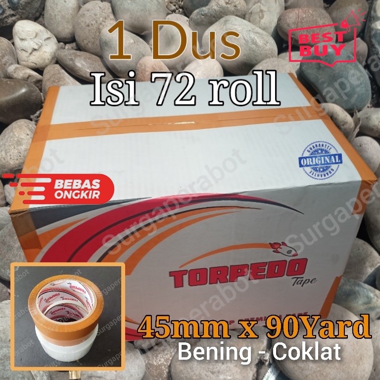 

KODE W83Z Lakban Bening Coklat 1 Dus 9Yard 2inci 45x9 yard 72Rolls Clear Solasi OPP tape Ekonomis