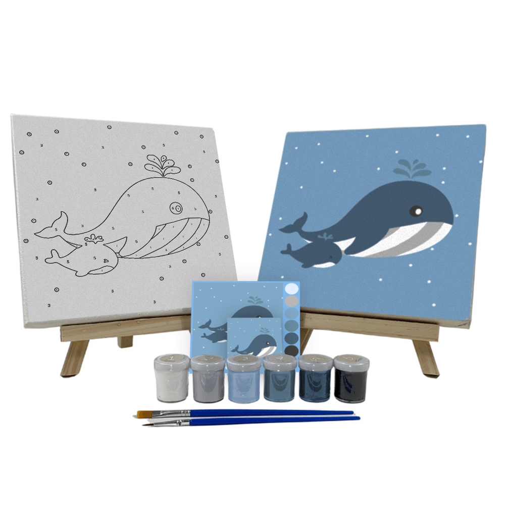 

KODE Y92W Paint By Number Kit Whales Cocoartid I Kanvas 2 x 2 cm