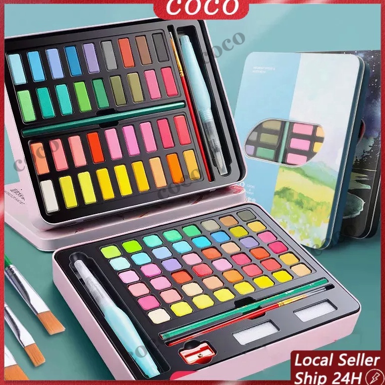 

KODE Y27T CODcat air watercolor set 3648 warna water color alat cat air lukis set termasuk kuas dan kertas gambar