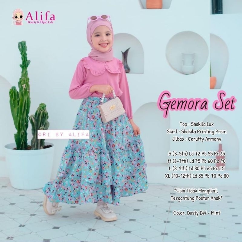 Gemora kids set hijab by Alifa