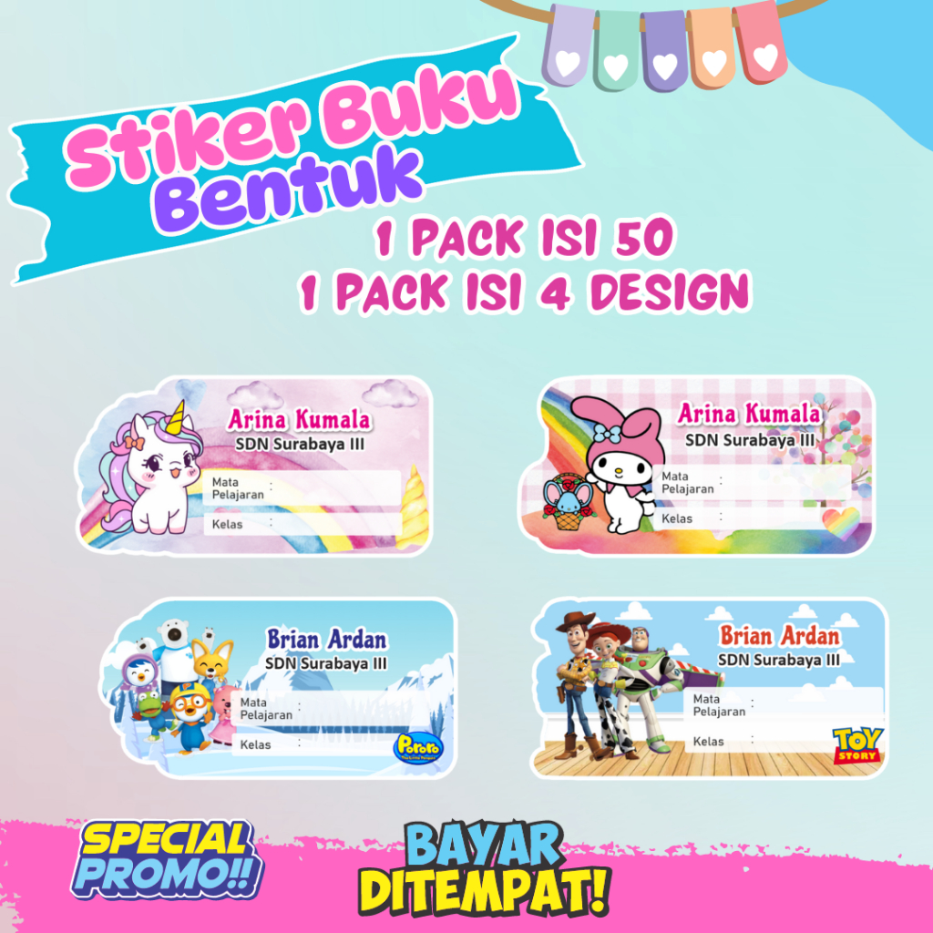 

Stiker Buku Nama Anak Stiker Mata Pelajaran Stiker Buku Tulis Foto Anak Bentuk Karakter