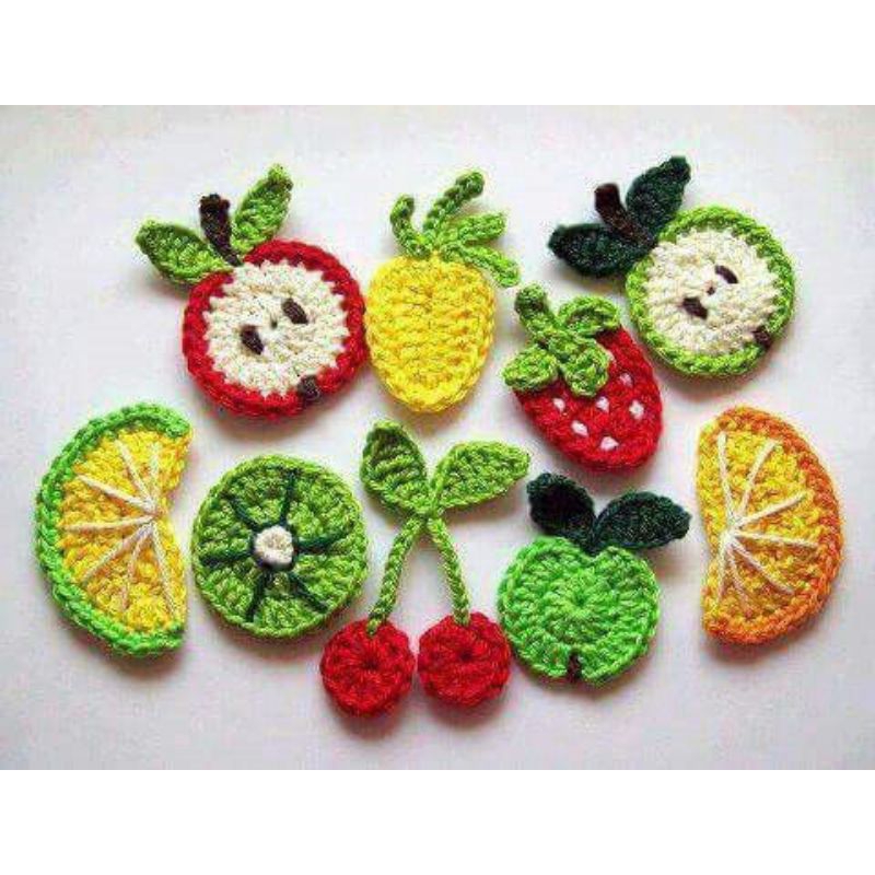 aplikasi rajut buah/aplikasi sweater/kerajinan tangan