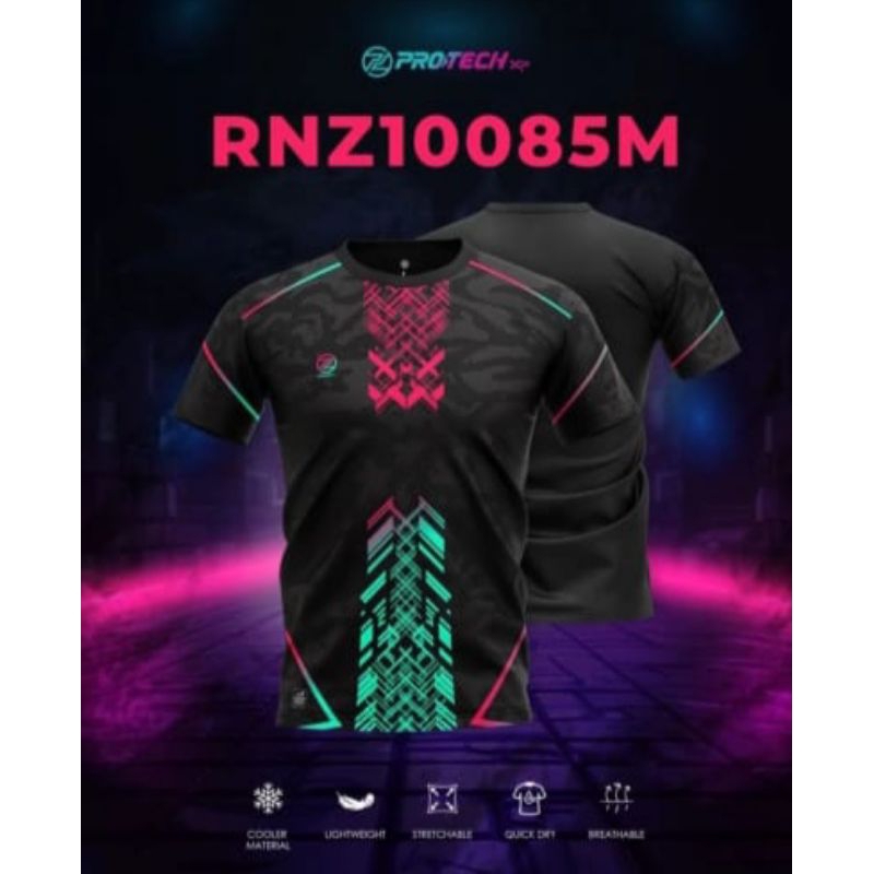 kaos badminton tournamen protech RNZ 10085  warna hitam original