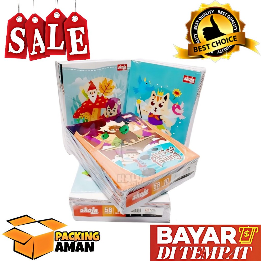 

(BISA COD) PROMO 10 Pcs Buku Tulis Sidu SKOLA 58 Lembar / Buku Catatan / Buku Harian / Buku Bergaris