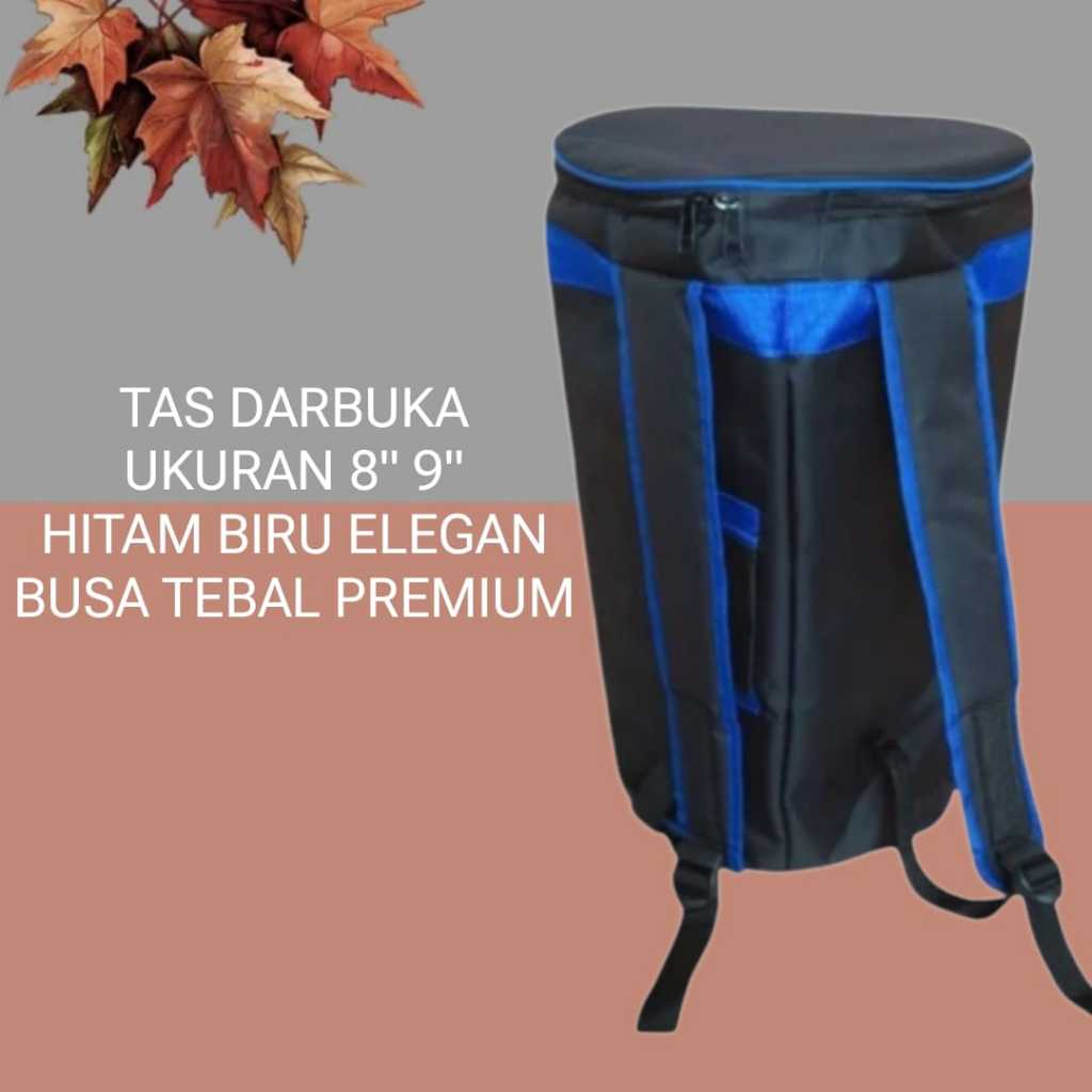 Tas Darbuka 8 inch Full Busa Gendong Hitam Biru