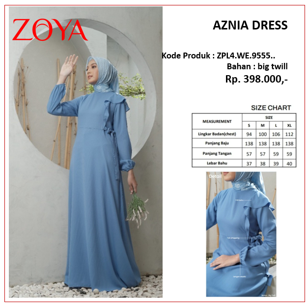 Zoya Aznia Dress - Gamis Busana Muslim Wanita