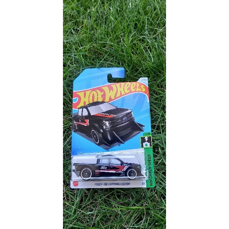 Hotwheels Reguler FORD F-150 LIGHTNING CUSTOM Black Green Speed Edition