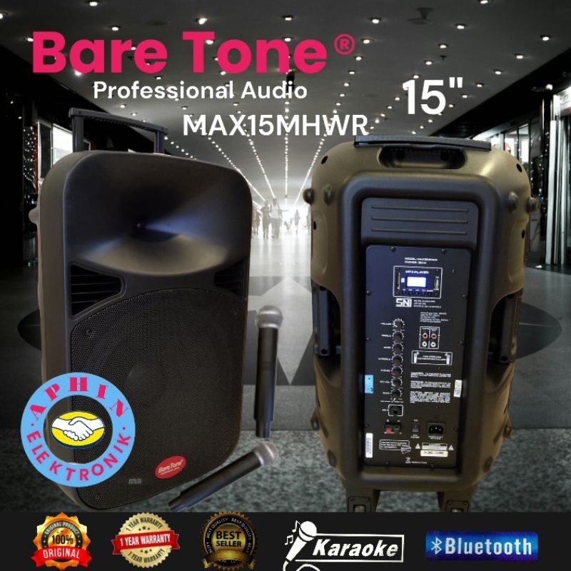 Speaker Baretone 15 inch MAX15MHWR Speaker bluetooth Speaker Karaoke Original