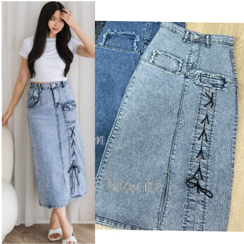 JIZEE- BAWAHAN WANITA-ROK JEANS TALI HEILY