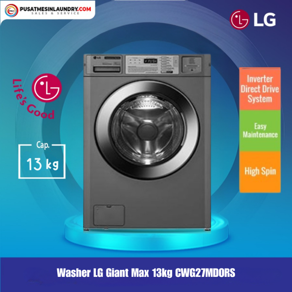 LG Mesin Cuci 13kg 1200RPM Inverter Direct Drive Giant Max CWG27MDORS