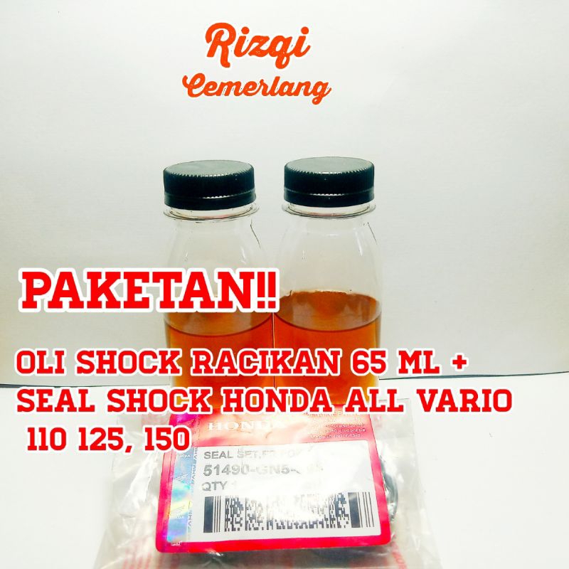OLI SHOCK | PAKETAN OLI SHOCK STANDAR HARIAN 65 ml + SEAL SHOCK ALL VARIO 110 /125/150 | OLI SHOCK D