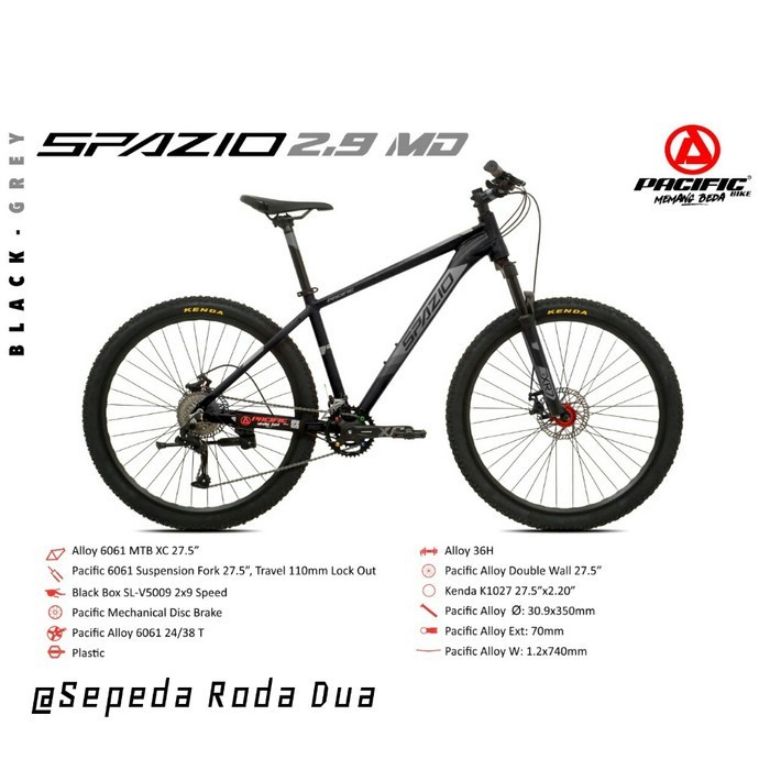 MTB 27.5 Pacific Spazio 2.9 MD Mountain Bike Pacific Size M