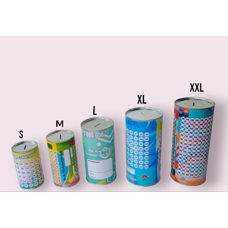 celengan kaleng target M/tabungan target