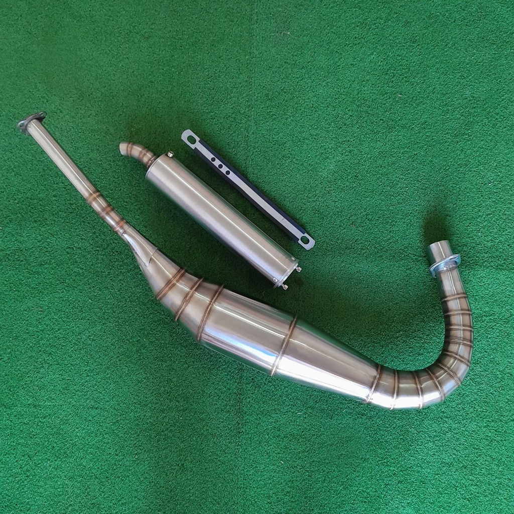Knalpot SATRIA 120 R S RU Hiu Lumba Repsol Model/type Yy pang yypang Full Stainless Steel Pnp