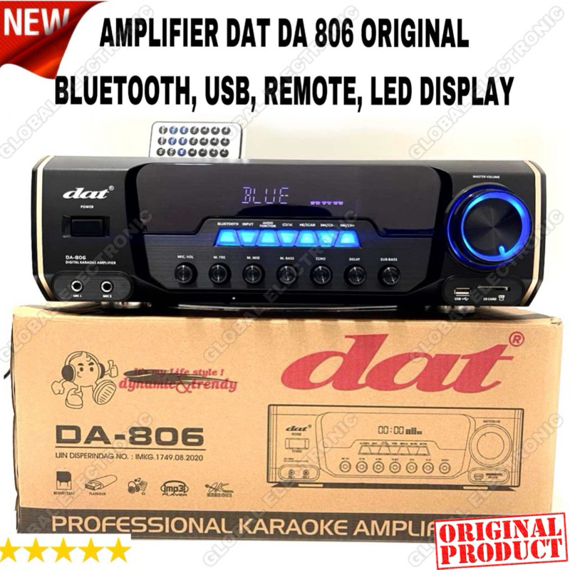 AMPLIFIER DAT DA 806 ORIGINAL BLUETOOTH, USB, REMOTE, LED DISPLAY
