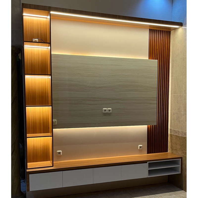 backdrop tv minimalis hpl