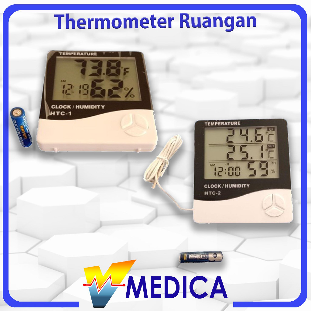 Thermometer Hygrometer Ruangan Digital Clock 2 Baris / Thermometer Ruangan Digital 3 Baris