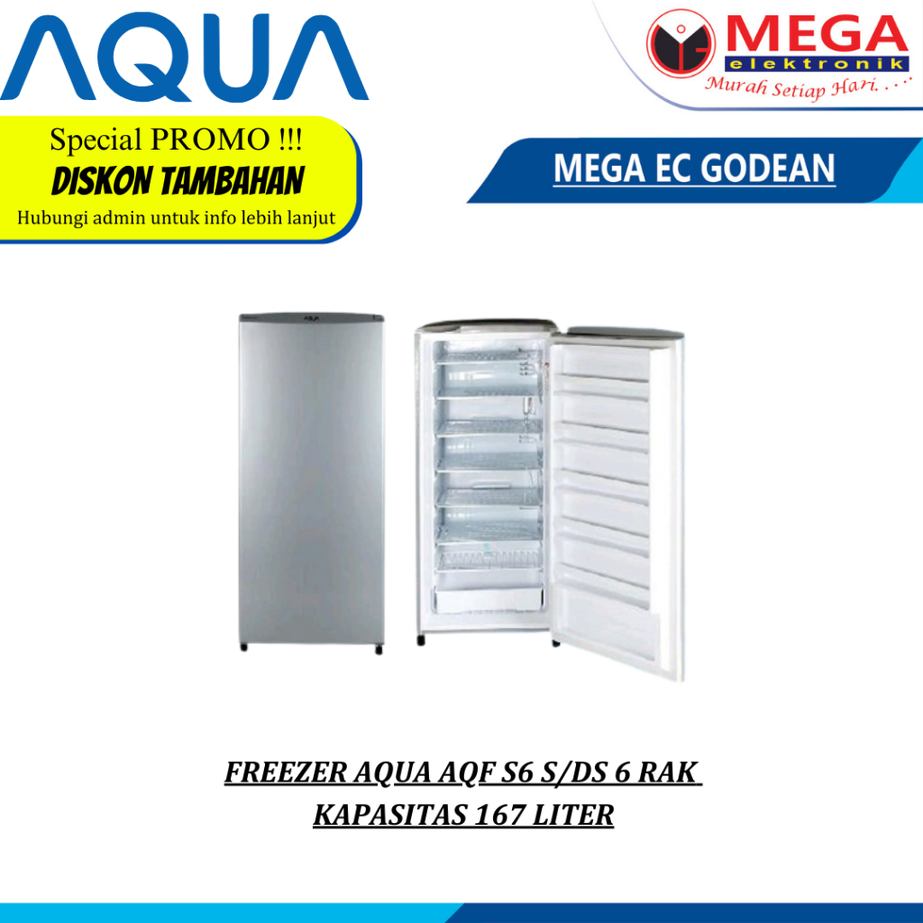 FREEZER AQUA 6 RAK AQF-S6 S/DS / AQF S6 S/DS / AQFS6S/DS MURAH