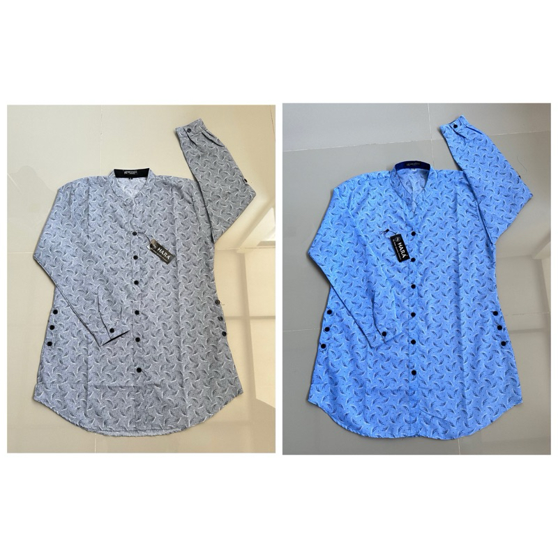 Blus Hara Kombinasi Salur Full Kancing