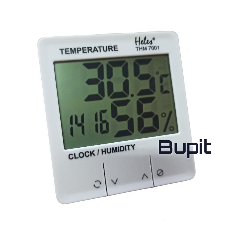 Ruangan Temperature Clock Humidity Heles THM-7001 THM 7001 Original