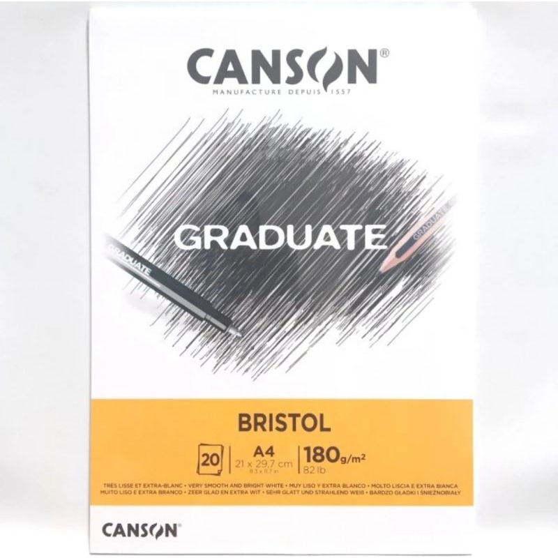 

Canson Graduate A4 Bristol 20 Sheets 180 Gsm