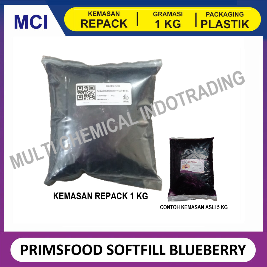 

PRIMSFOOD SOFTFILL SELAI BLUEBERRY JAM BLUE BERRY REPACK 1 KG