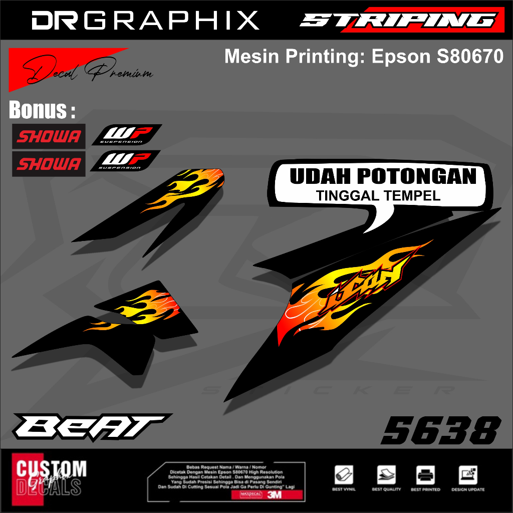 Sticker & striping beat karbu old 2008 model icon konsep terbaru