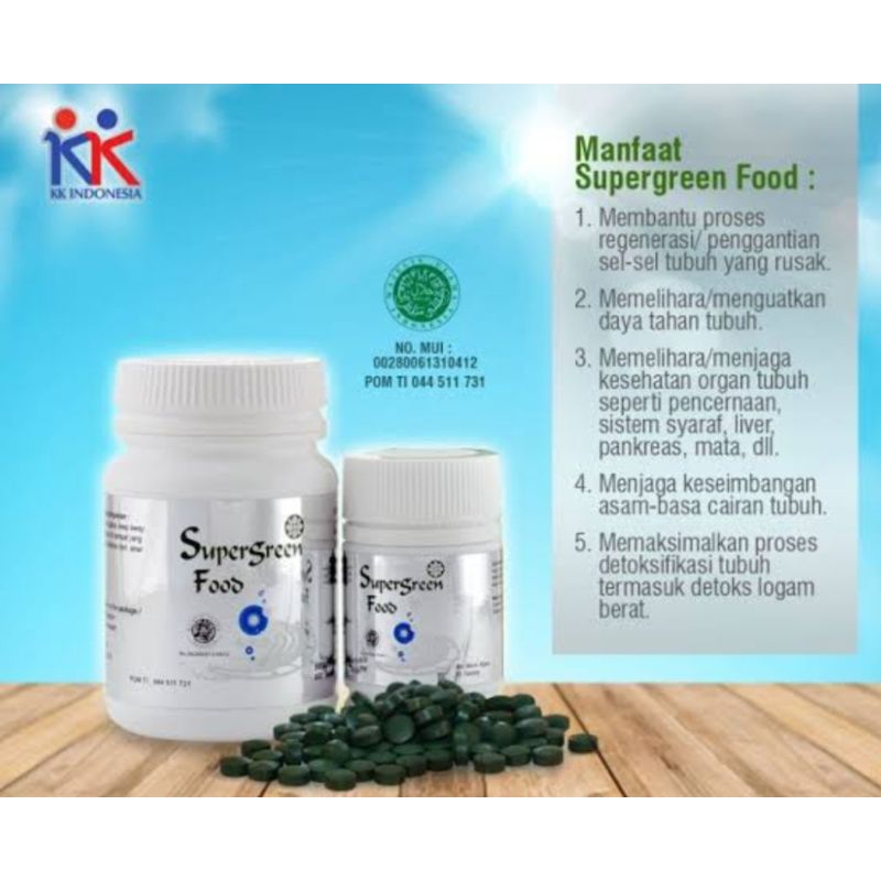 SGF 50 Tablet Suplemen Chlorella Spirulina KK Indonesia Obat Asam Lambung Maag Gerd Kronis Akut