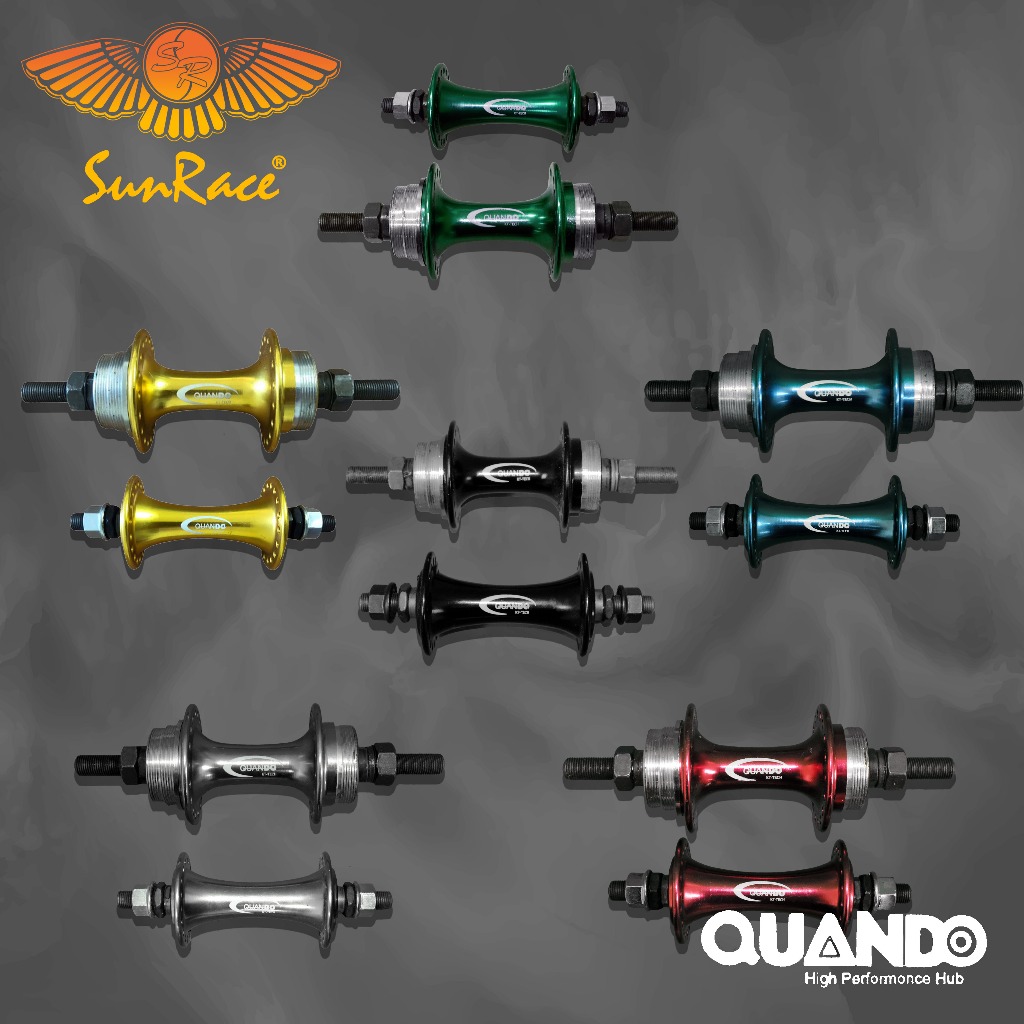 HUB SEPEDA ALLOY SET QUANDO 36 H DRAT UNTUK FIXIE BMX LIPAT DLL DOLTRAP / GOLTRAP / DULTRAP