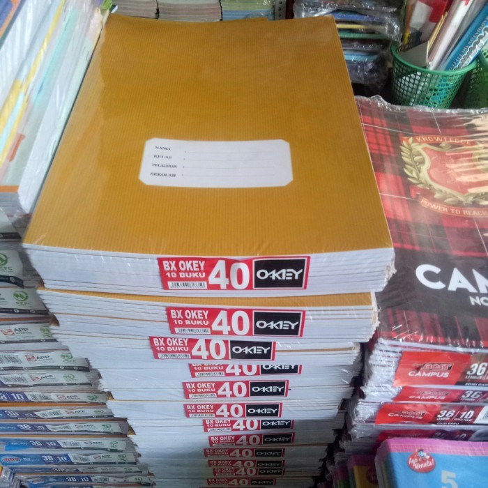 

Buku Tulis BOXY CAMPUS KIKY OKEY isi 40 Lembar Motif Kraft ukuran B5 isi 10 buku