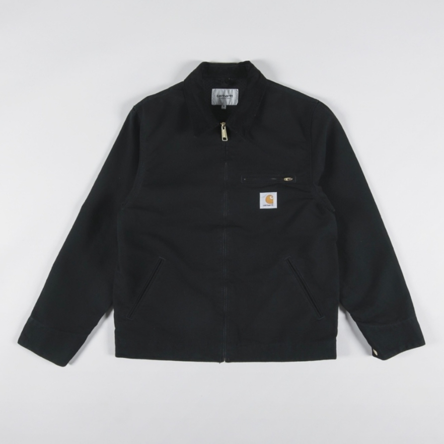 Carhartt WIP Detroit Jacket Rinsed Black Mesh Lined