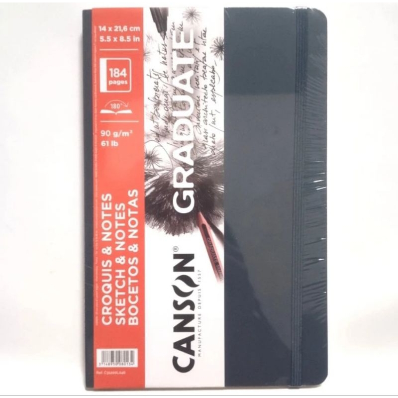 

Canson Graduate Sketch & Notes Soft Cover Art Journal 14 x 21.6 cm 184 Pages 90 Gsm Dark Blue