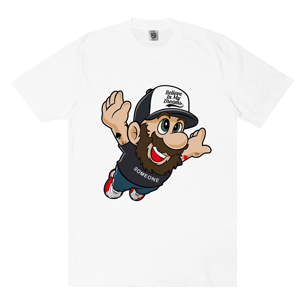 Someone Tshirt Mario 317D White Baju Kaos