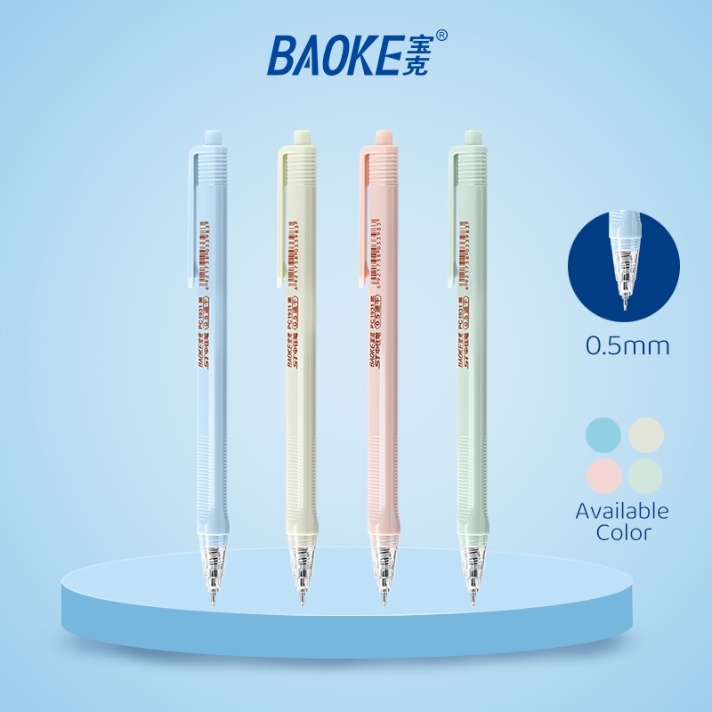 

BAOKE Pulpen Gel / Retractable Gel Pen 0.5mm Tinta Hitam Pulpen Pena Cetek Trigonal Warna Pastel PC1931