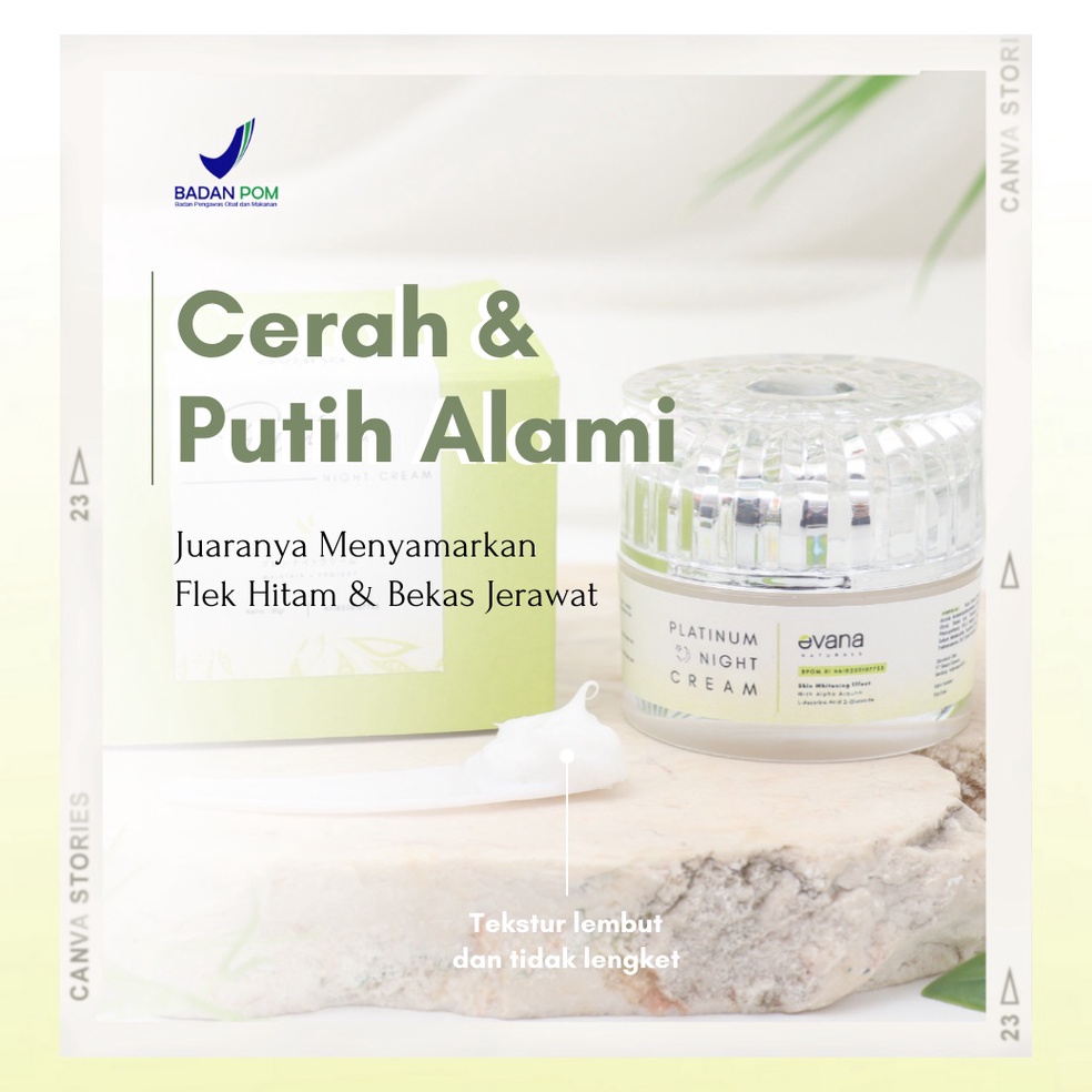 KODE O89B Evana Beauty Care  Wajib Konsul Night Cream Platinum  Cream Penghilang Flek Hitam Dalam 7 
